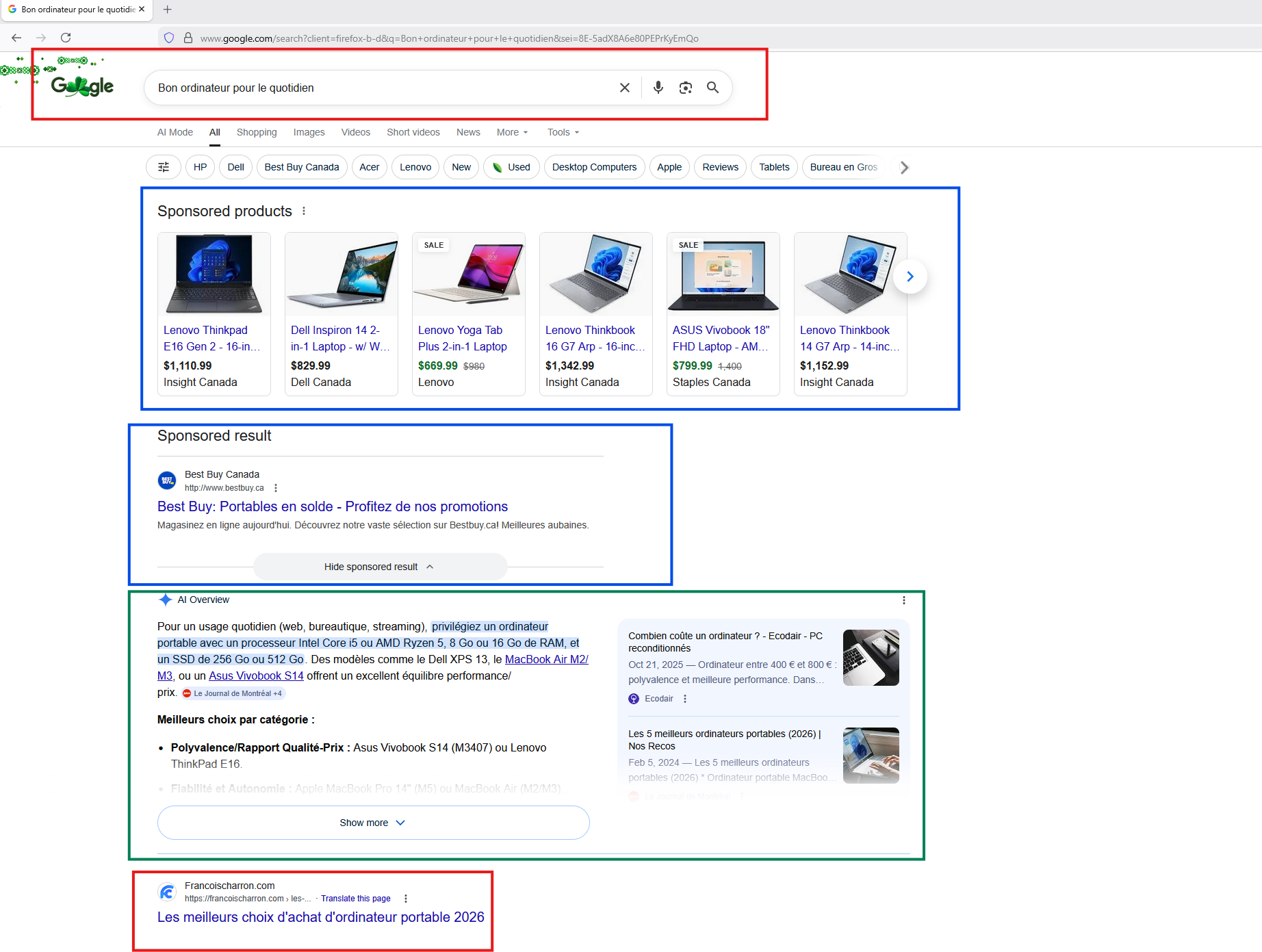 Barre de recherche Google dans Chrome