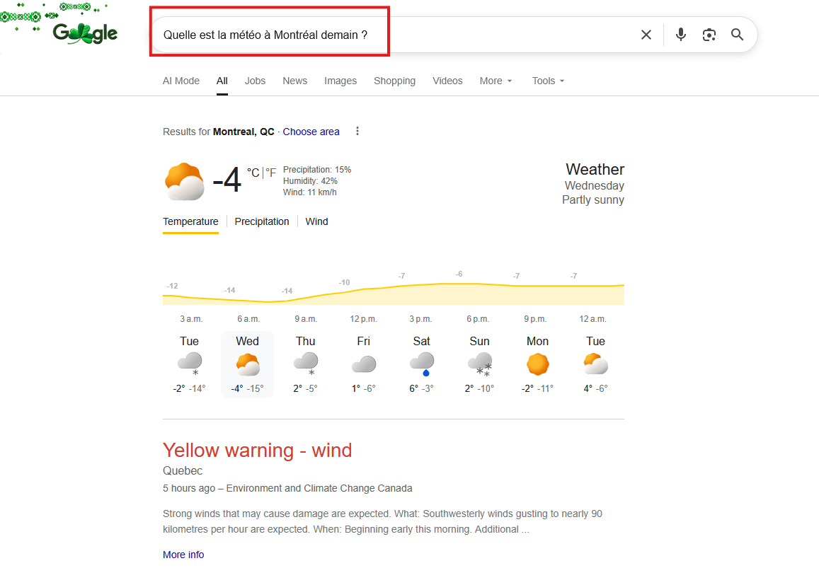 Mauvaise recherche : phrase trop longue dans la barre Google